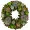 14" Artificial Spring Wreath with Mini Wooden Flowers for Wall or Door